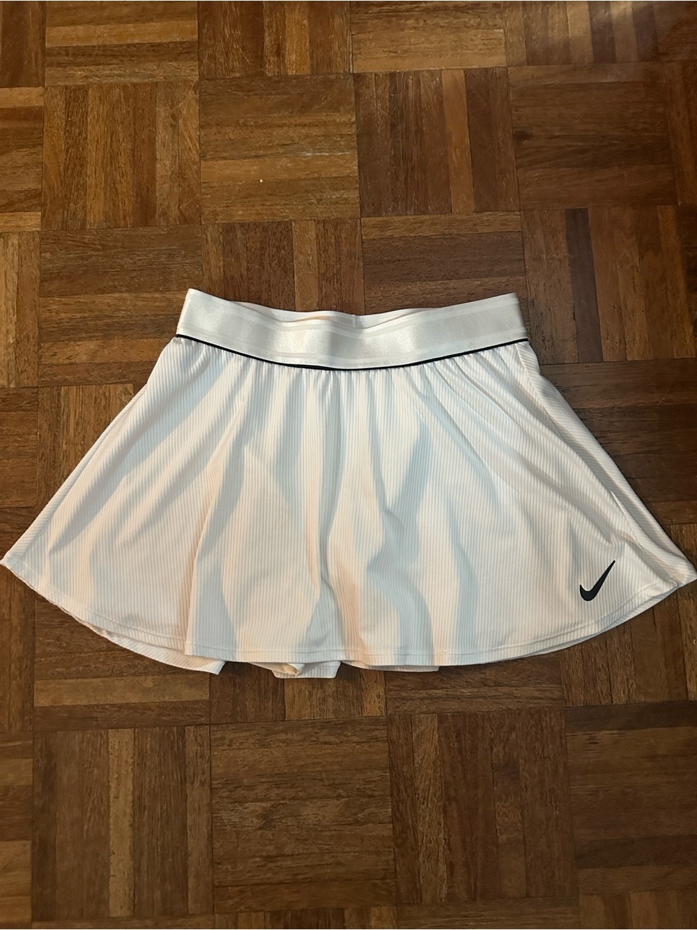 Nike White Women's Tennis Skort with Black Swoosh